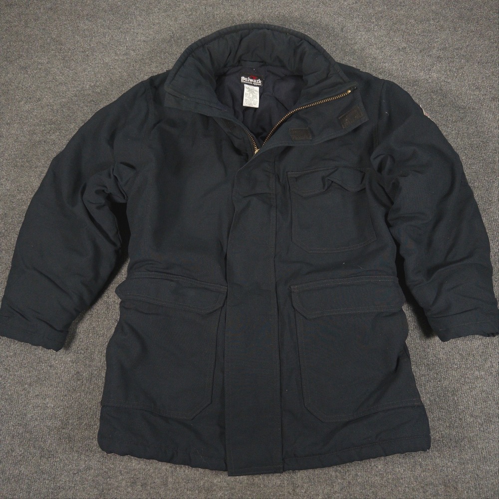Bulwark FR Flame Resistant Parka Nomex IIIA Navy Blue Jacket JNP2NV9 Mens Med